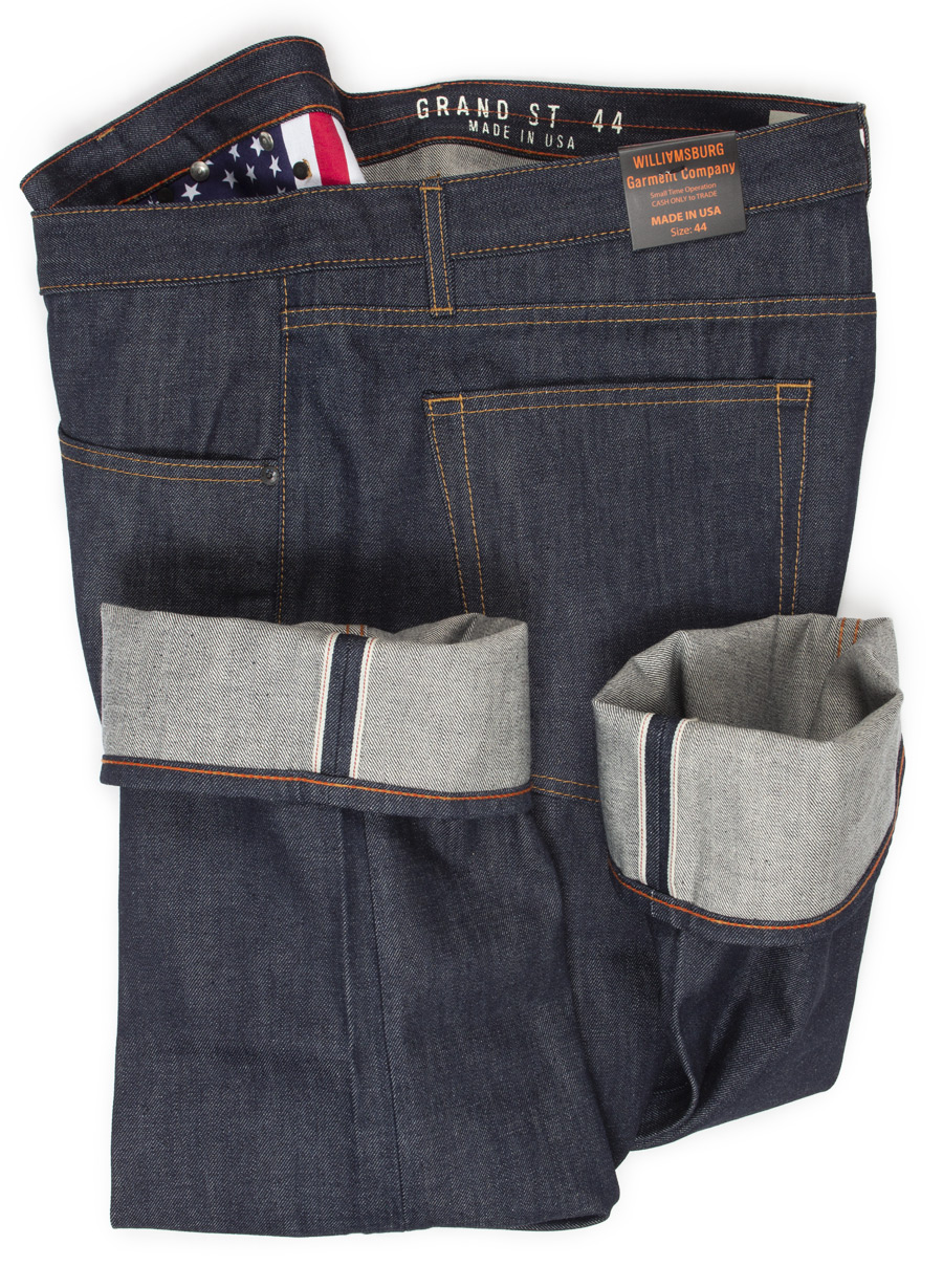 Williamsburg big men's selvedge size 44 raw denim jeans made in USA