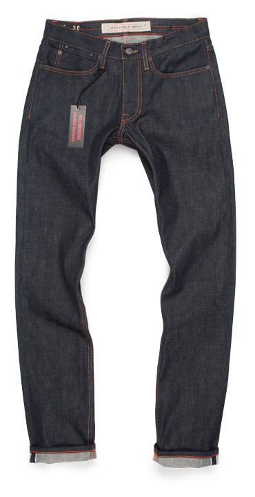 Grand St. men’s slim fit raw denim jeans made in USA