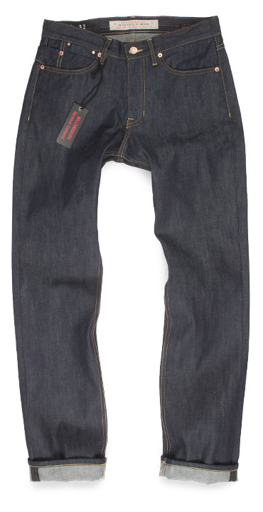 S 2nd St. men’s relaxed straight leg raw denim jeans made in USA