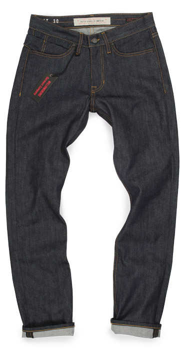 S 2nd St. men’s relaxed straight leg raw denim American made jeans