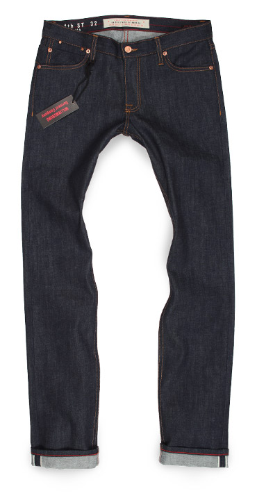 Raw denim skinny selvedge American made jeans