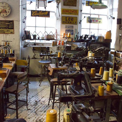 Sewing machines Inside Williamsburg denim store