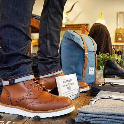 Bloke Apparel raw denim Hope Street jeans store display