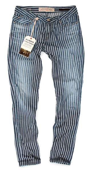 women's railroad stripe jeans